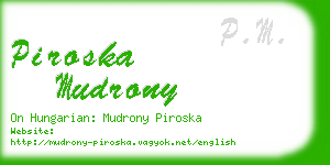 piroska mudrony business card
